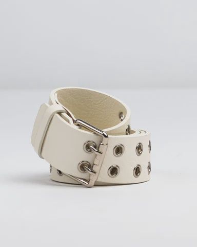 RUSTY WOMENS XOXO EYELET BELT - OFF WHITE