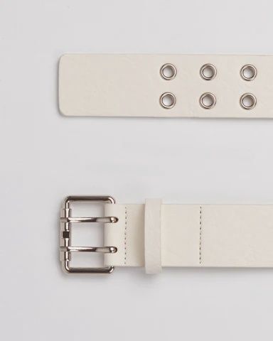 RUSTY WOMENS XOXO EYELET BELT - OFF WHITE