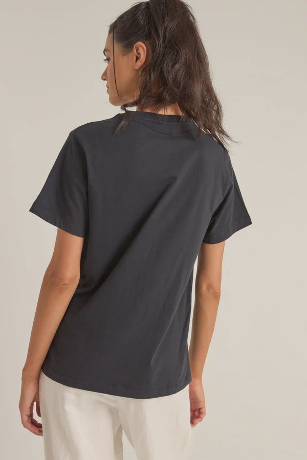 RHYTHM WOMENS FLAGSHIP BOYFRIEND SS TEE - BLACK