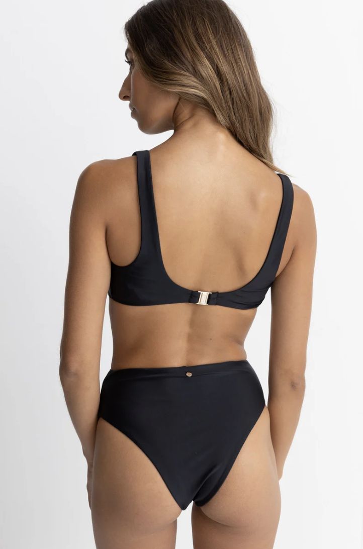 RHYTHM WOMENS CLASSIC CROP BIKINI TOP - BLACK