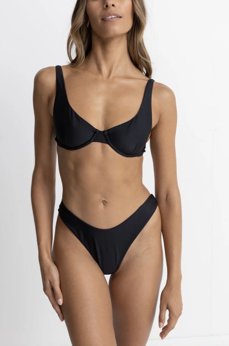 RHYTHM WOMENS CLASSIC UNDERWIRE BIKINI TOP - BLACK