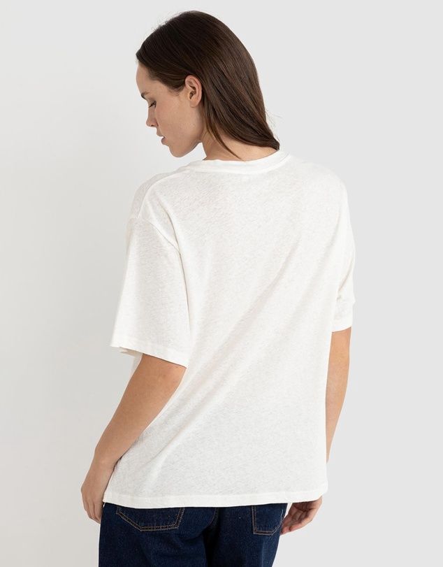 RHYTHM WOMENS LEILANI OVERSIZED SS TEE - VINTAGE WHITE