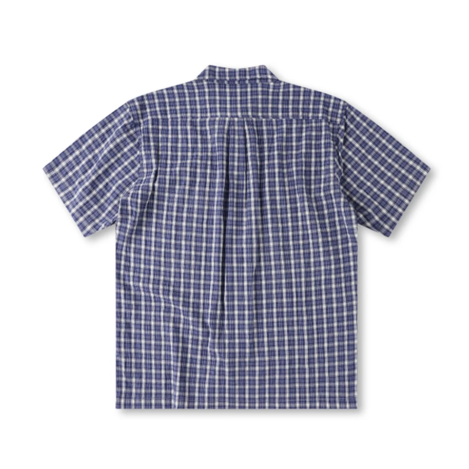 FORMER MENS MANNERS CHECK SS SHIRT - VINTAGE NAVY