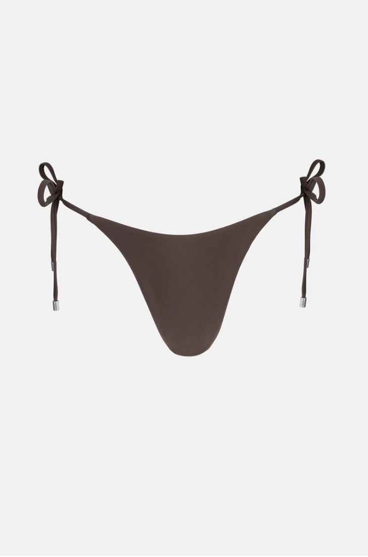 RHYTHM WOMENS CLASSIC TIE SIDE HI CUT BIKINI PANT - CHOCOLATE
