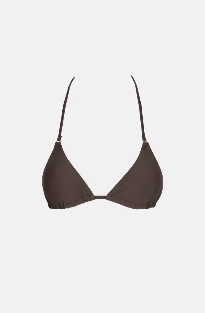 RHYTHM WOMENS CLASSIC SLIDE TRI BIKINI TOP - CHOCOLATE