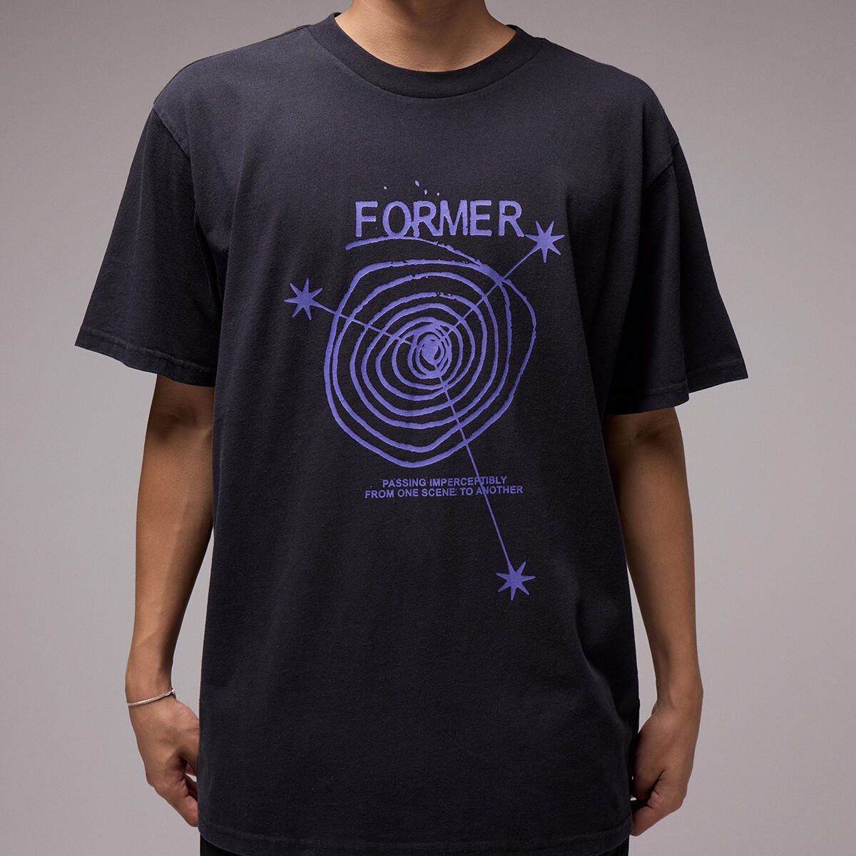 FORMER MENS MINDLESS SS TEE - WASHED BLACK