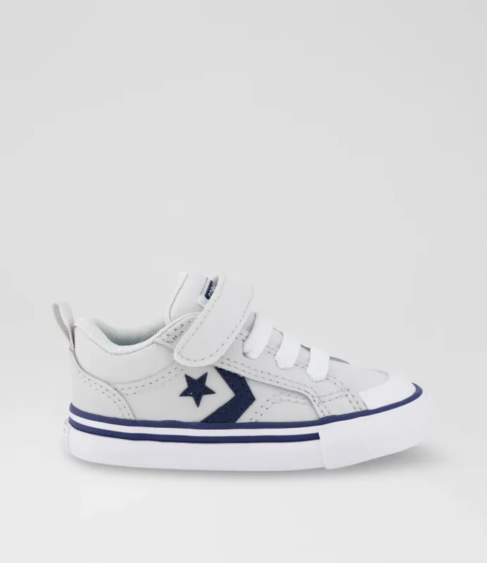 CONVERSE KIDS INFANT PRO BLAZE STRAP LTH - BARLEY GREY / NAVY / WHITE
