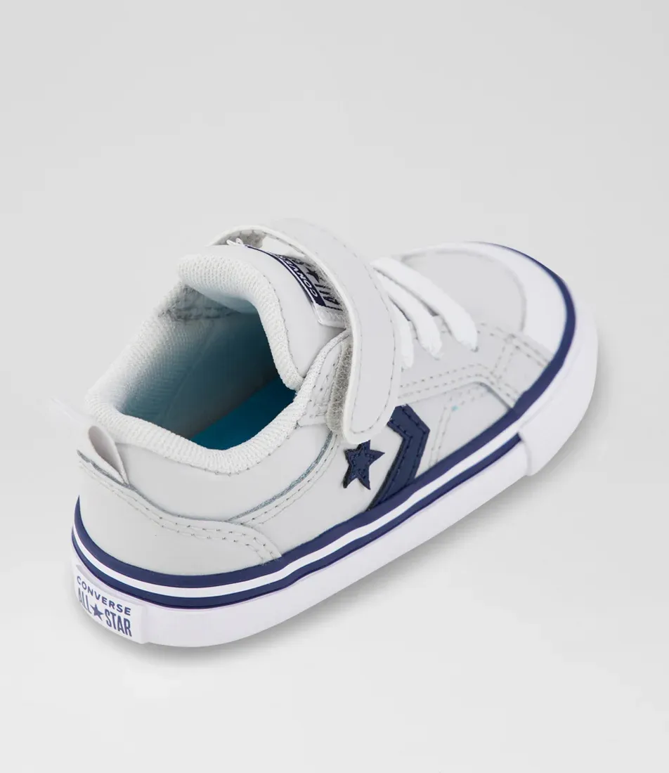 CONVERSE KIDS INFANT PRO BLAZE STRAP LTH - BARLEY GREY / NAVY / WHITE