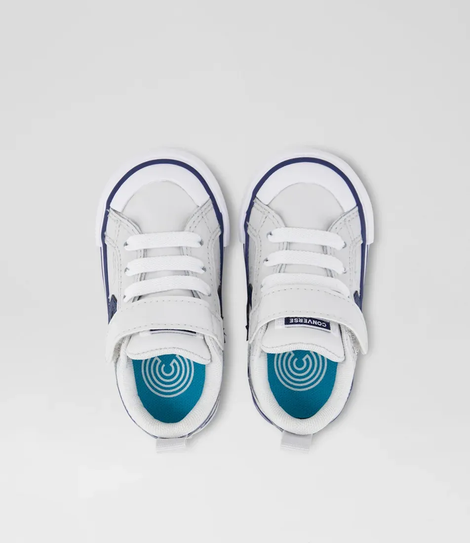 CONVERSE KIDS INFANT PRO BLAZE STRAP LTH - BARLEY GREY / NAVY / WHITE