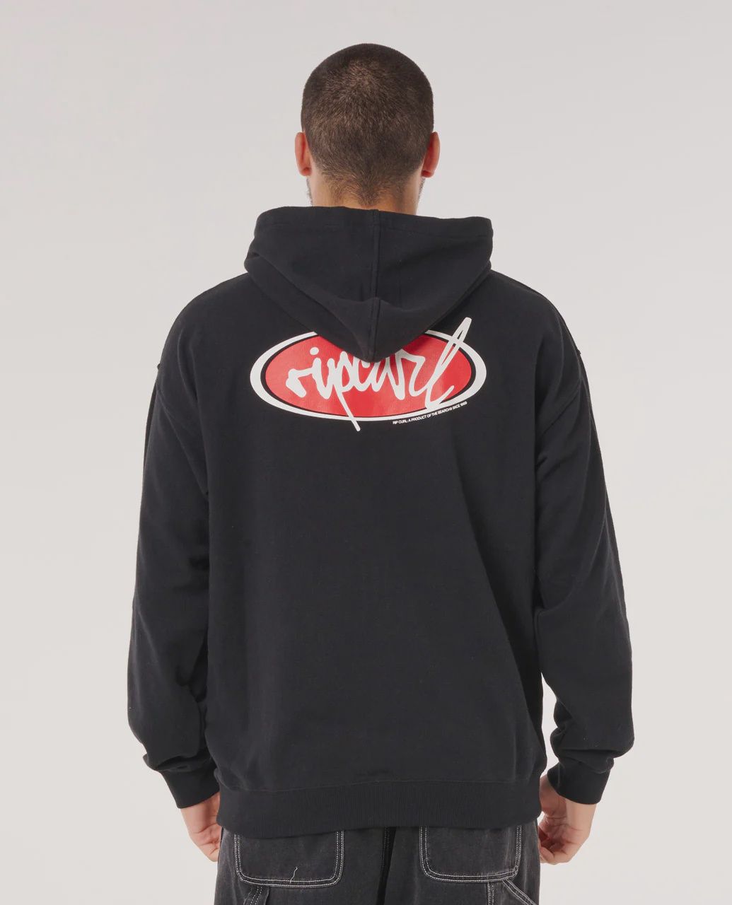 RIP CURL MENS RIP SCRIPT  ZIP THRU HOOD - BLACK