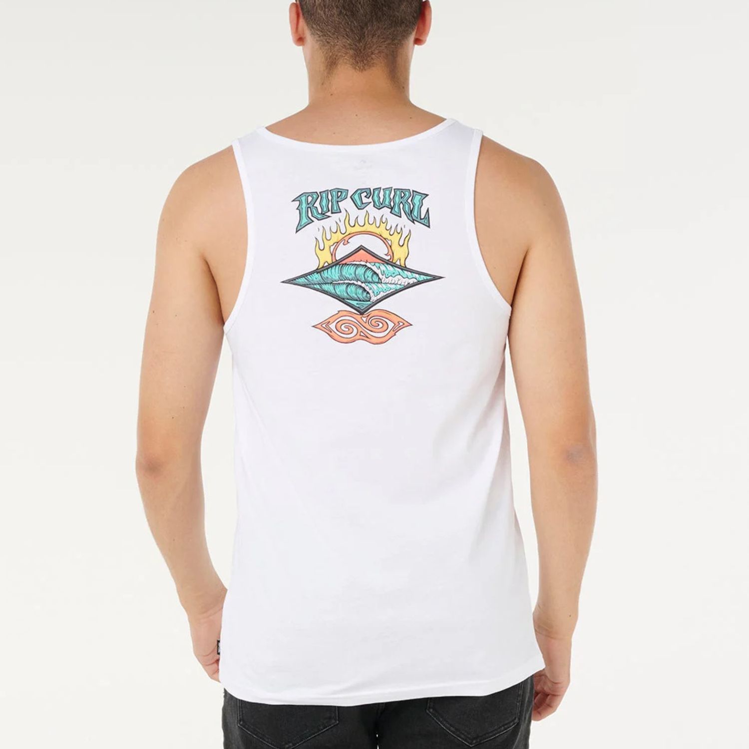 RIP CURL MENS DAZED AND TUBED TANK - WHITE