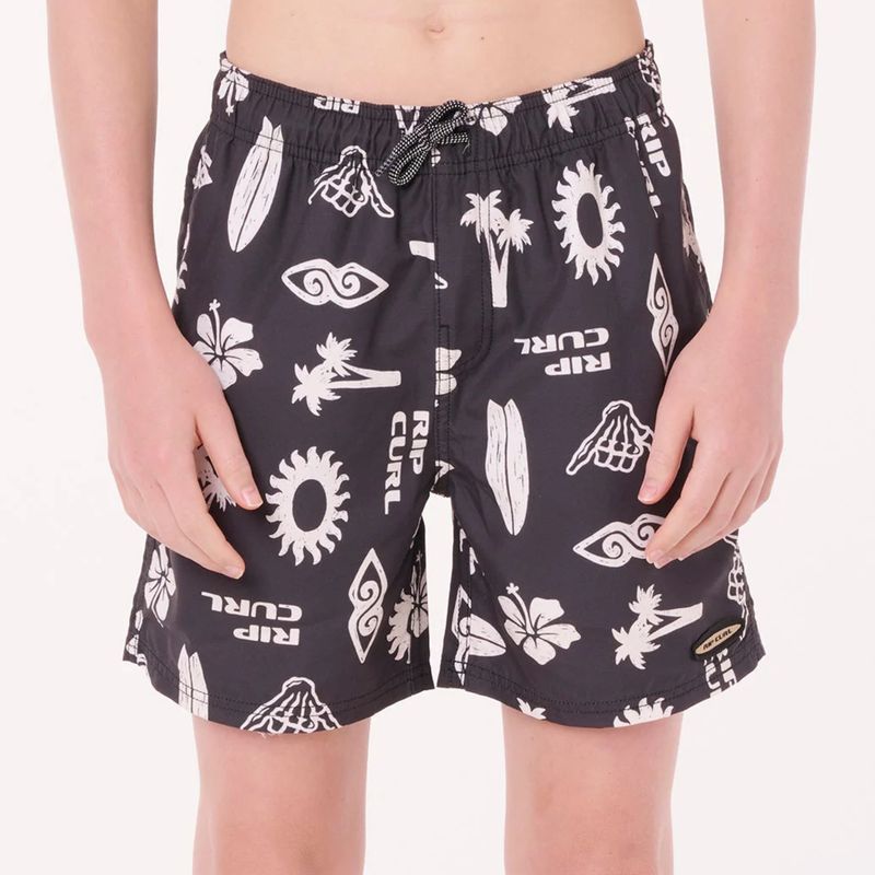 RIP CURL BOYS ISLAND PARADISO VOLLEY - WASHED BLACK