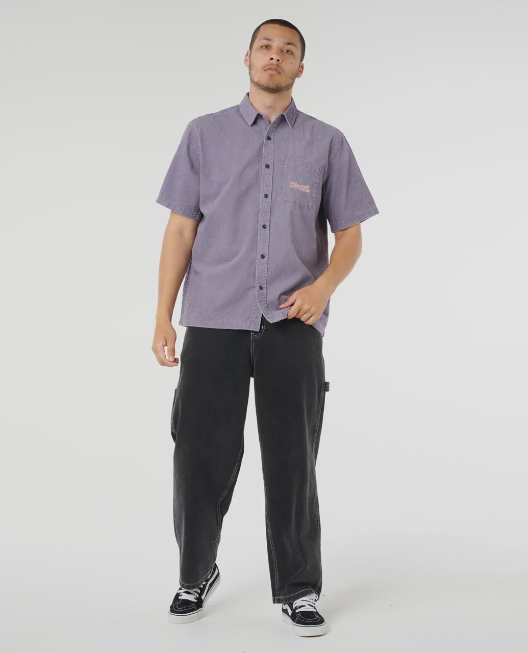 RIP CURL MENS RAW ENERGY CORD SS SHIRT - SMOKEY GRAPE