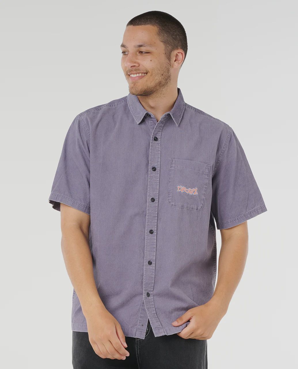 RIP CURL MENS RAW ENERGY CORD SS SHIRT - SMOKEY GRAPE