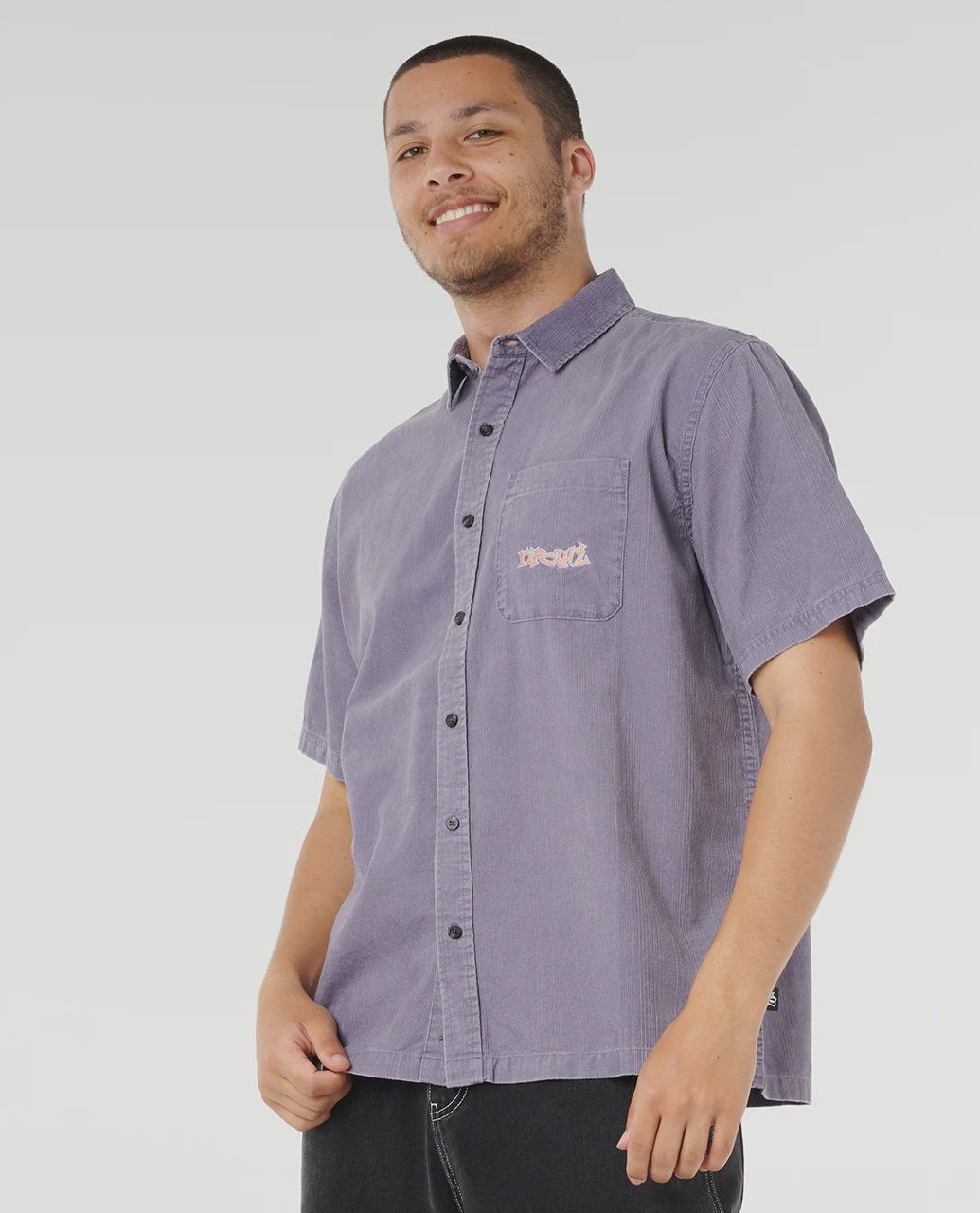 RIP CURL MENS RAW ENERGY CORD SS SHIRT - SMOKEY GRAPE