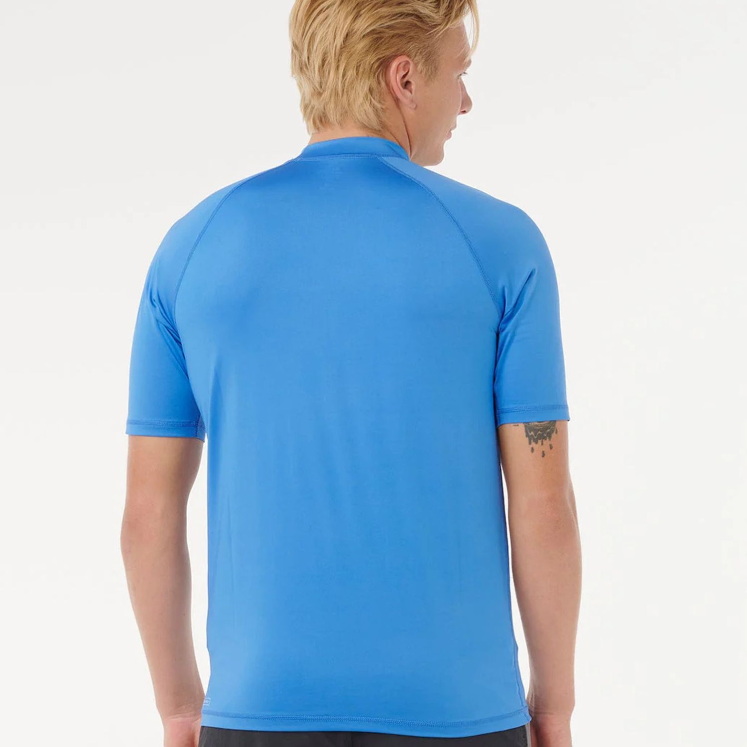 RIP CURL MENS STAPLER UPF SS RASH VEST - BLUE GUM