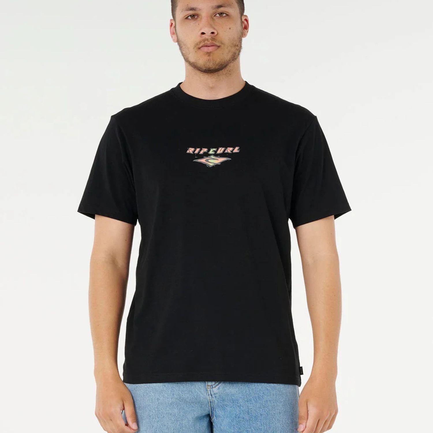 RIP CURL MENS FADED OUT SS TEE - BLACK