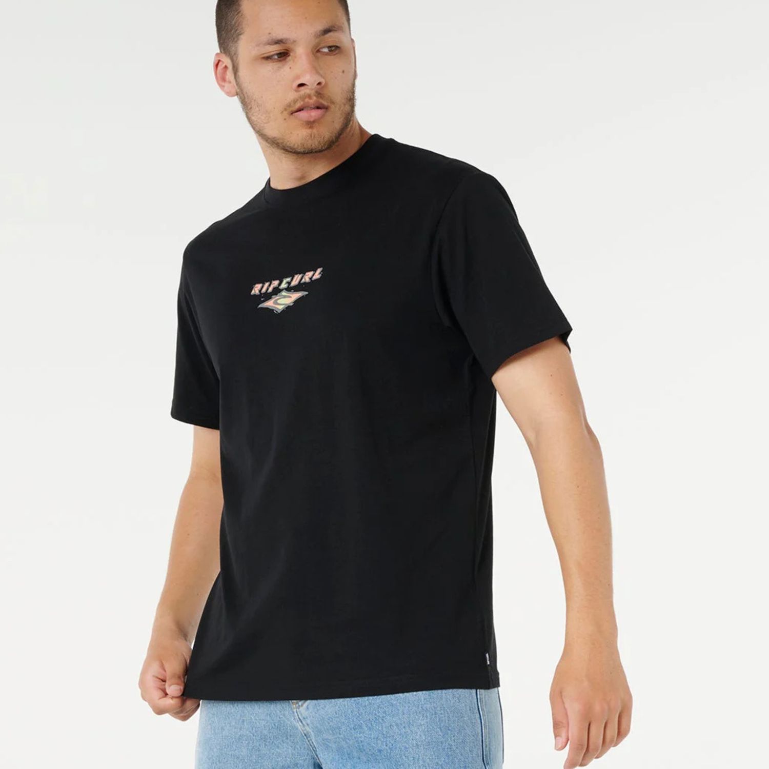 RIP CURL MENS FADED OUT SS TEE - BLACK
