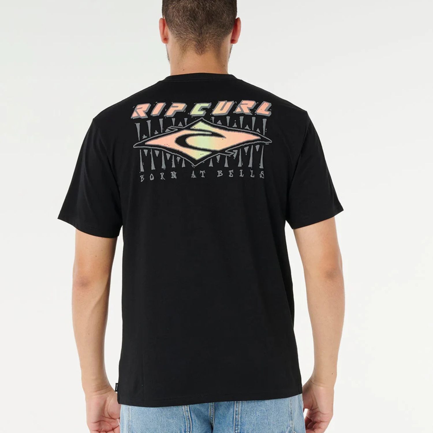 RIP CURL MENS FADED OUT SS TEE - BLACK