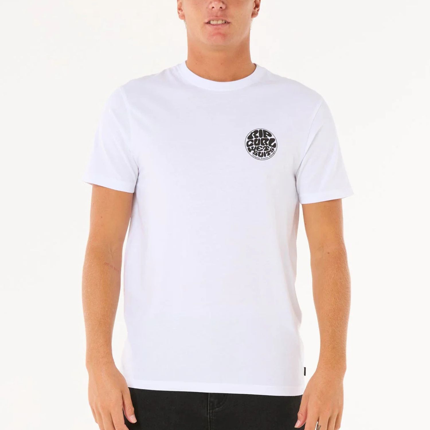 RIP CURL MENS WETTIE ICON SS TEE - OPTICAL WHITE