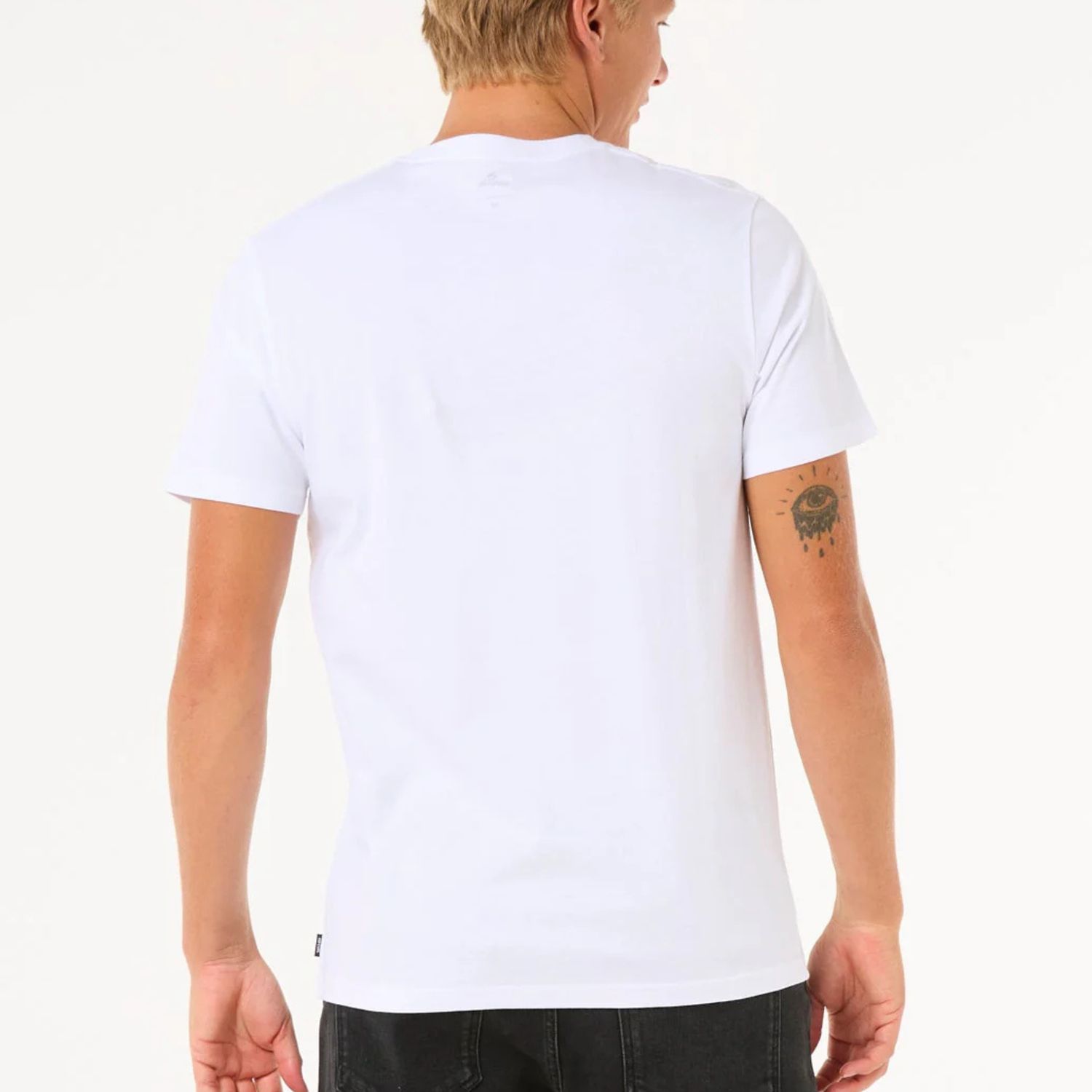RIP CURL MENS WETTIE ICON SS TEE - OPTICAL WHITE