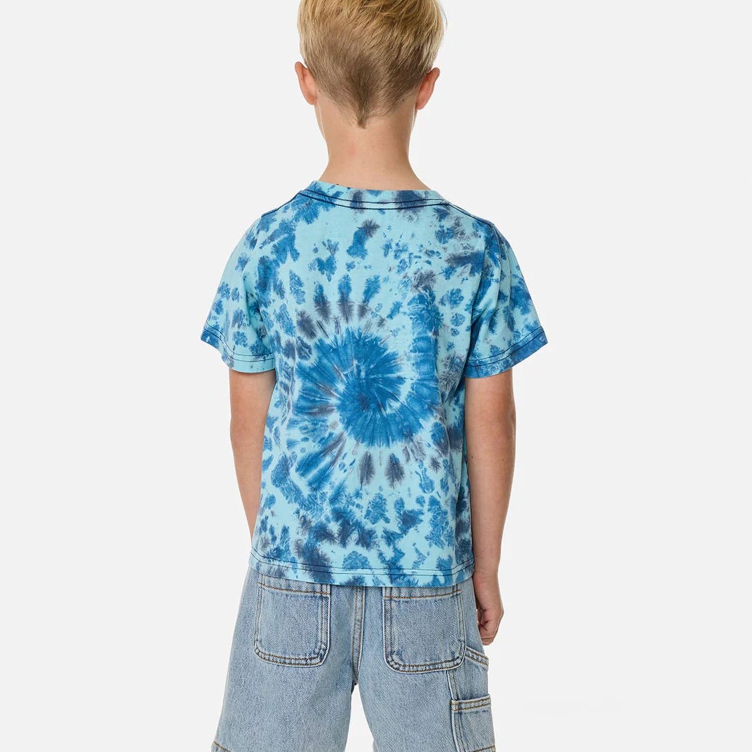 RIP CURL BOYS AOTS TIE DYE SS TEE - DARK BLUE