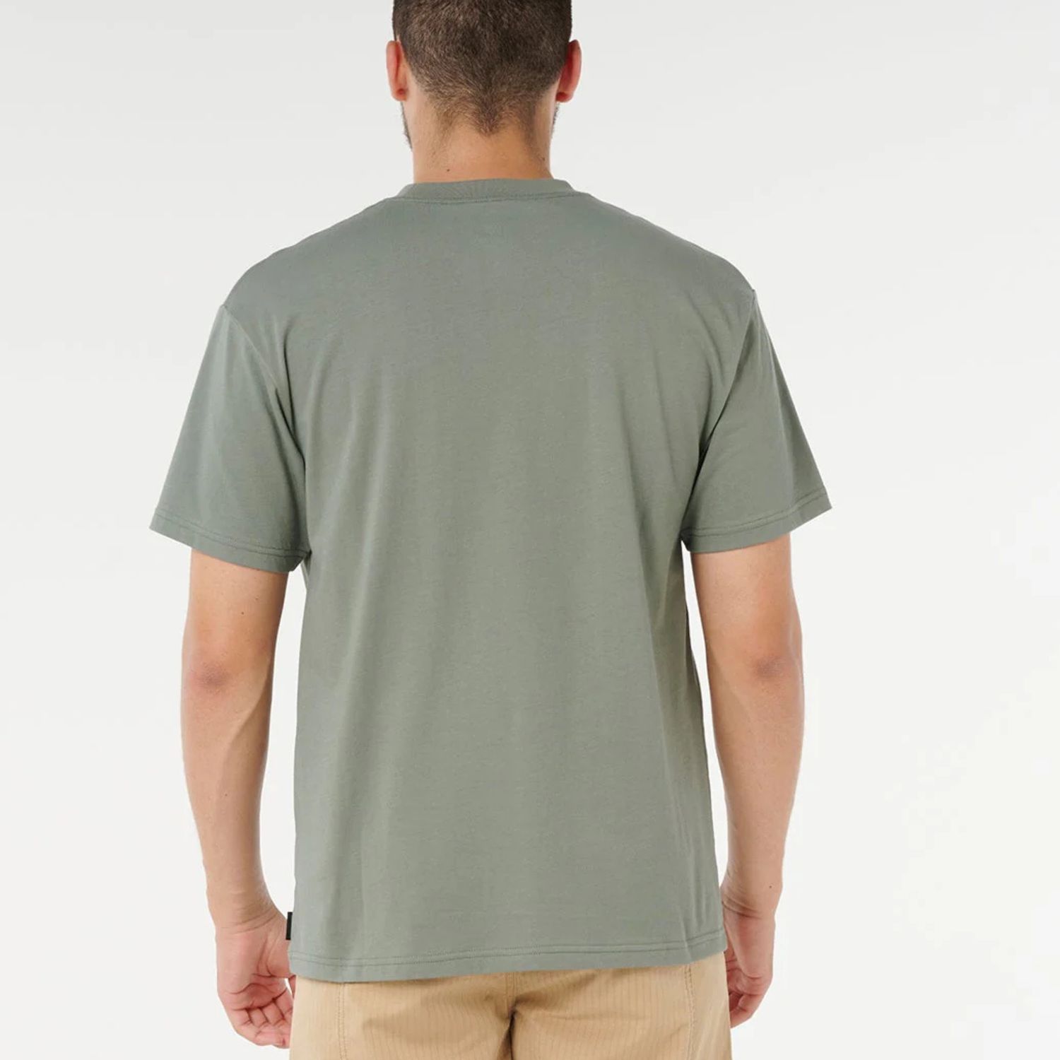 RIP CURL MENS SEARCH STACK EMBROID SS TEE - CACTUS GREEN