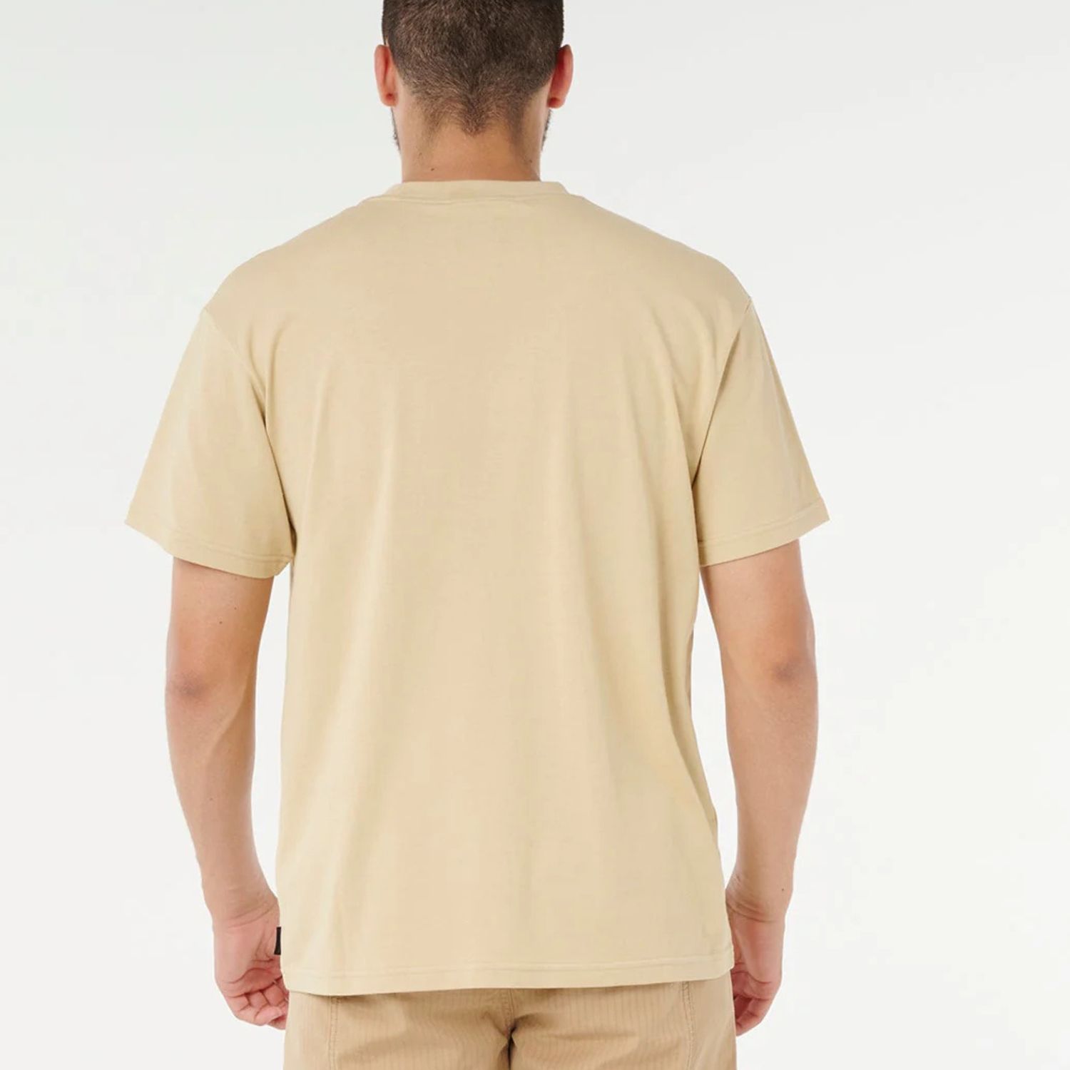 RIP CURL MENS SEARCH STACK EMBROID SS TEE - KHAKI SAND