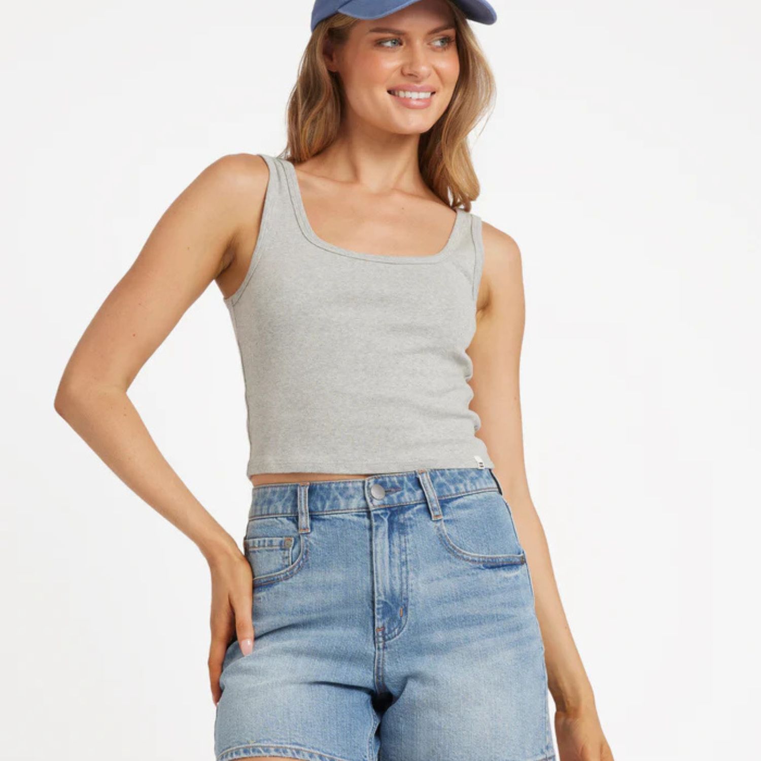 BILLABONG WOMENS GODDESS KNIT TANK - HEAHER GREY