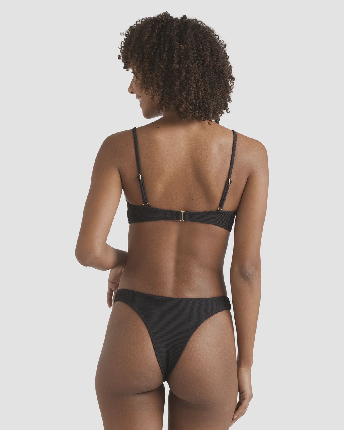BILLABONG WOMENS TANLINES V BRALETTE BIKINI TOP - BLACK
