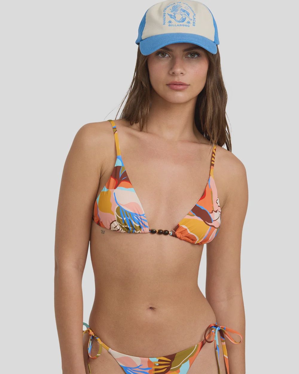 BILLABONG WOMENS LEI DAZE TALL SLIDE TRI BIKINI TOP - MULTI