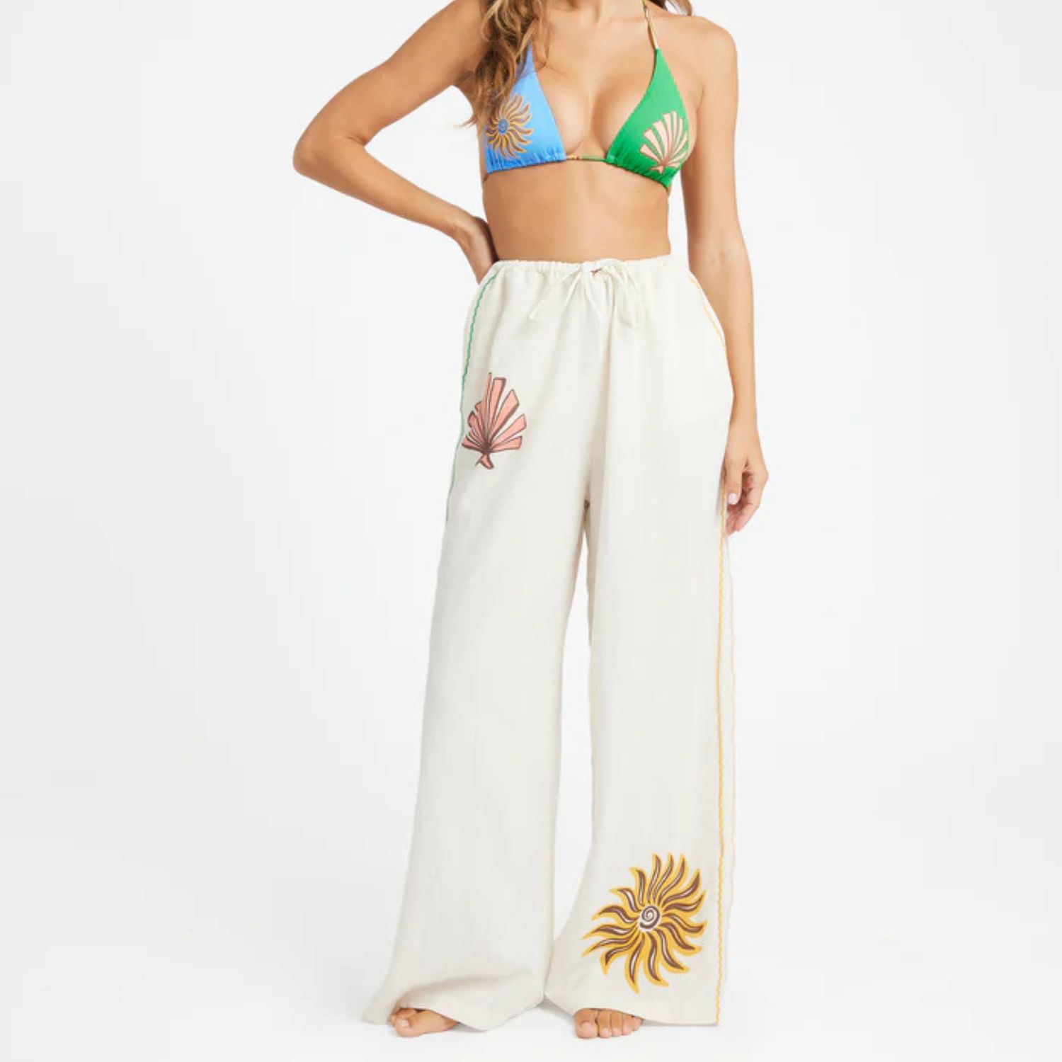BILLABONG WOMENS WAVE HAZE ELASTIC PANT - SALT CRYSTAL