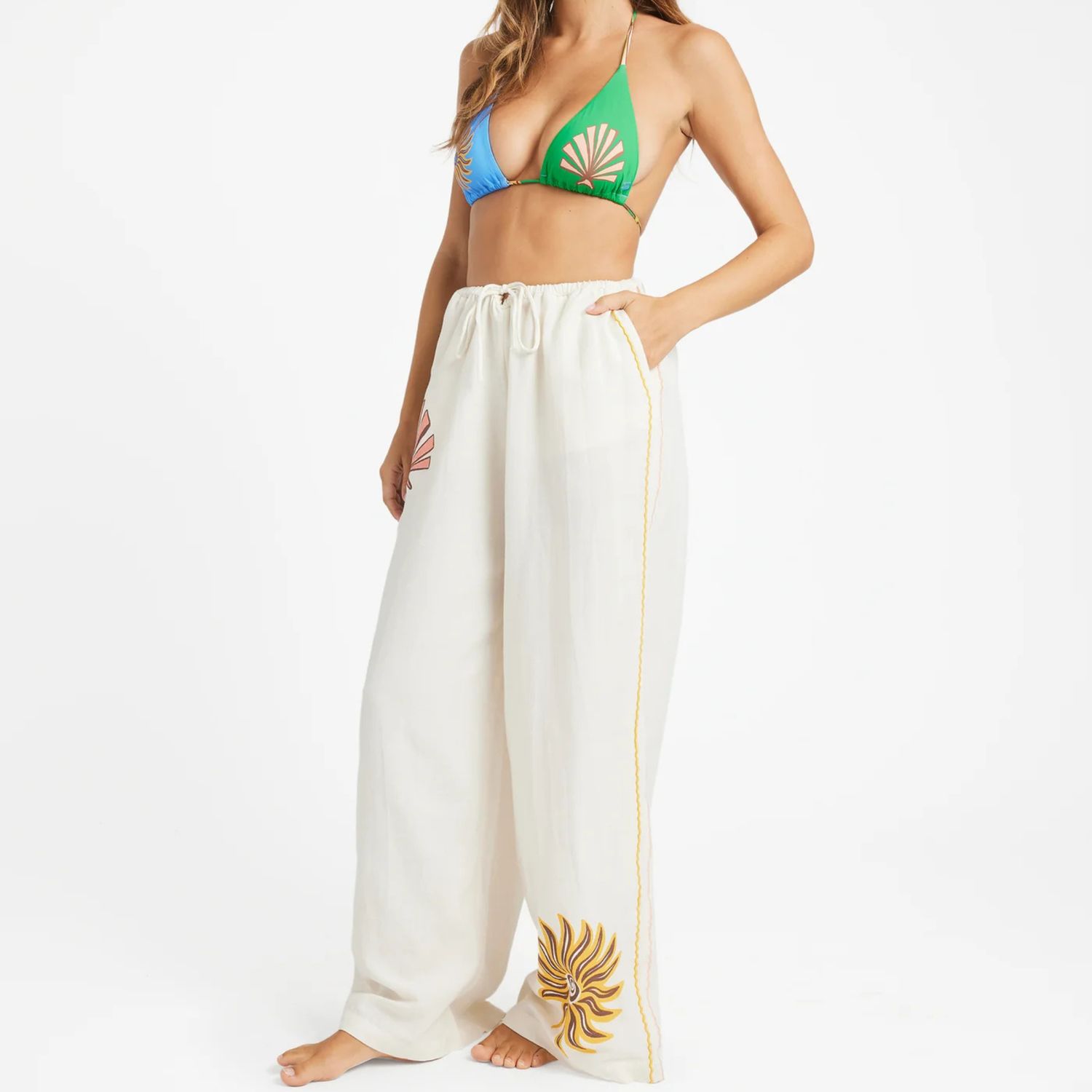 BILLABONG WOMENS WAVE HAZE ELASTIC PANT - SALT CRYSTAL