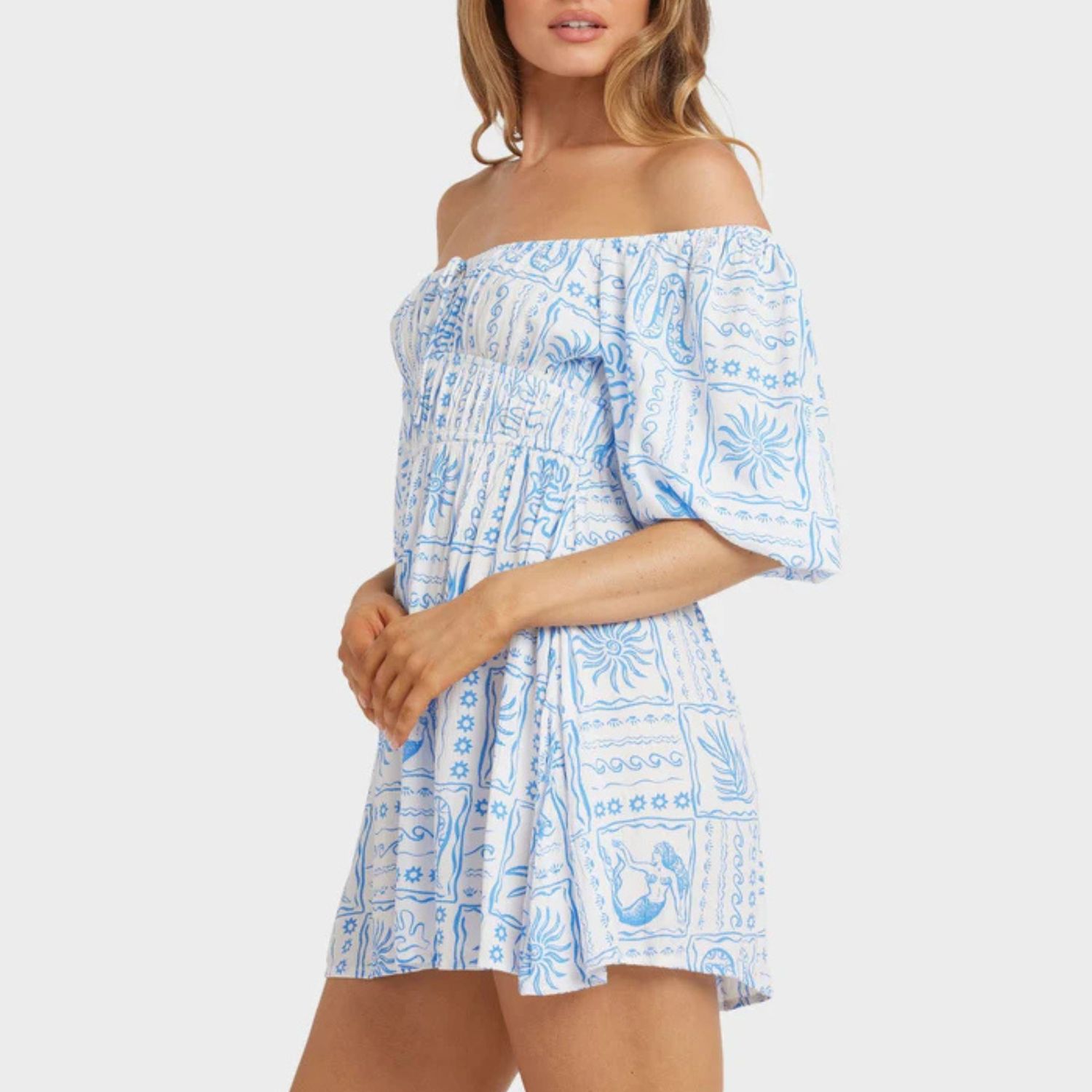 BILLABONG WOMENS LA PLAGE DRESS - SALT CRYSTAL