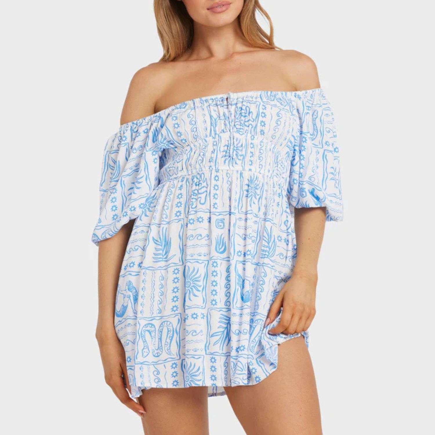 BILLABONG WOMENS LA PLAGE DRESS - SALT CRYSTAL