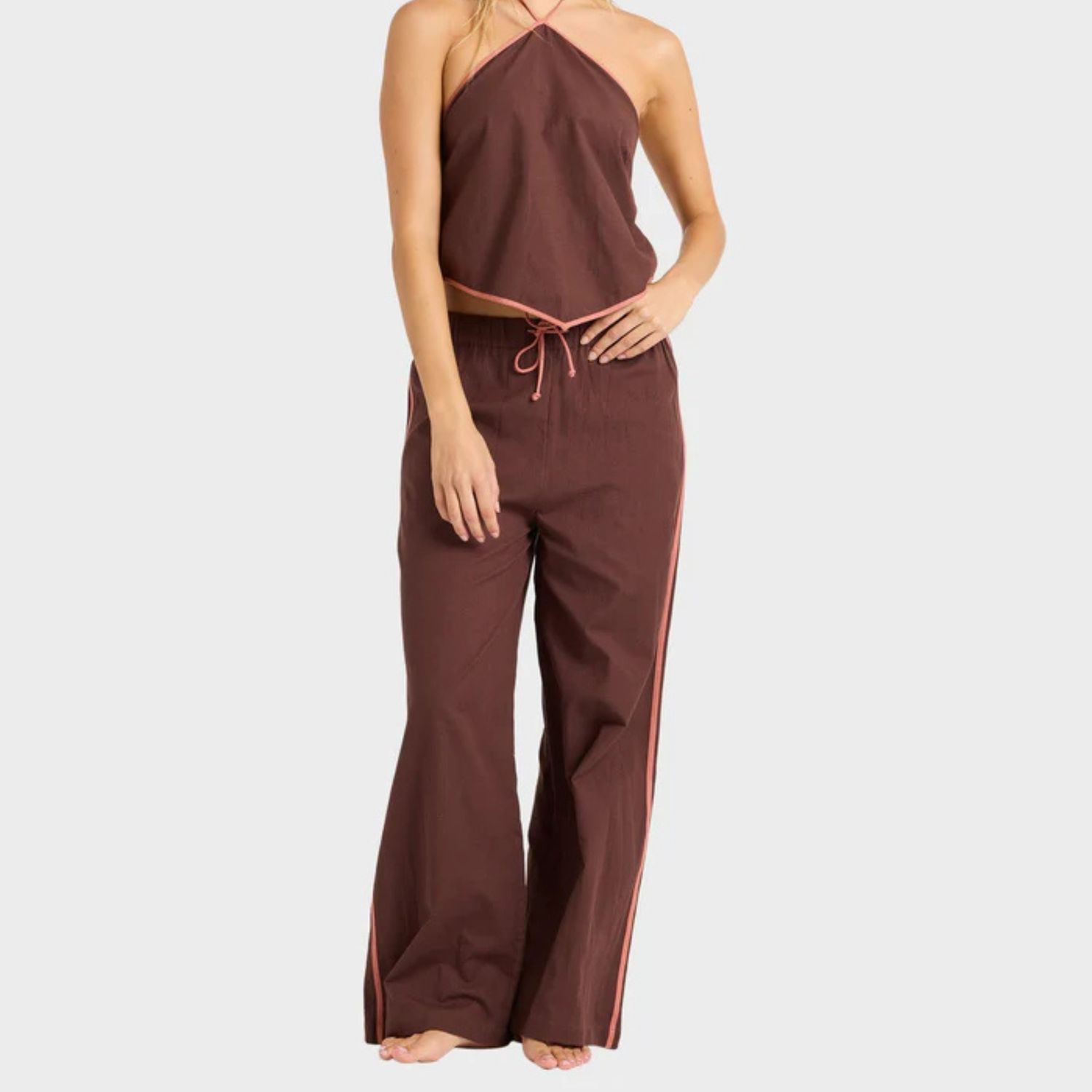 BILLABONG WOMENS COASTAL CRUSH ELASTIC PANT - TEAK