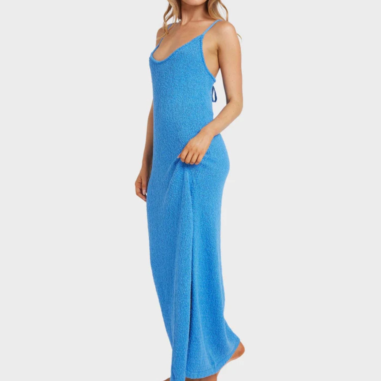 BILLABONG WOMENS ALL DAY ME KNIT MAXI DRESS - TIDAL BLUE
