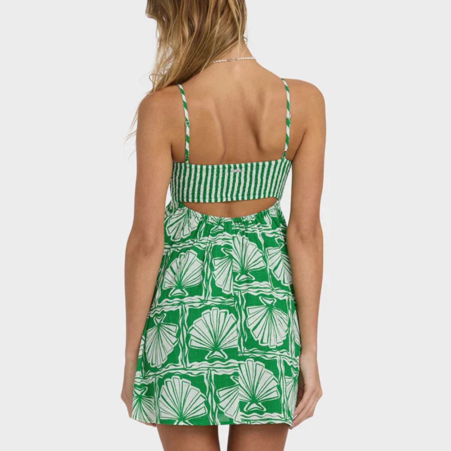 BILLABONG WOMENS SEA SHELL MINI DRESS - KELLY GREEN
