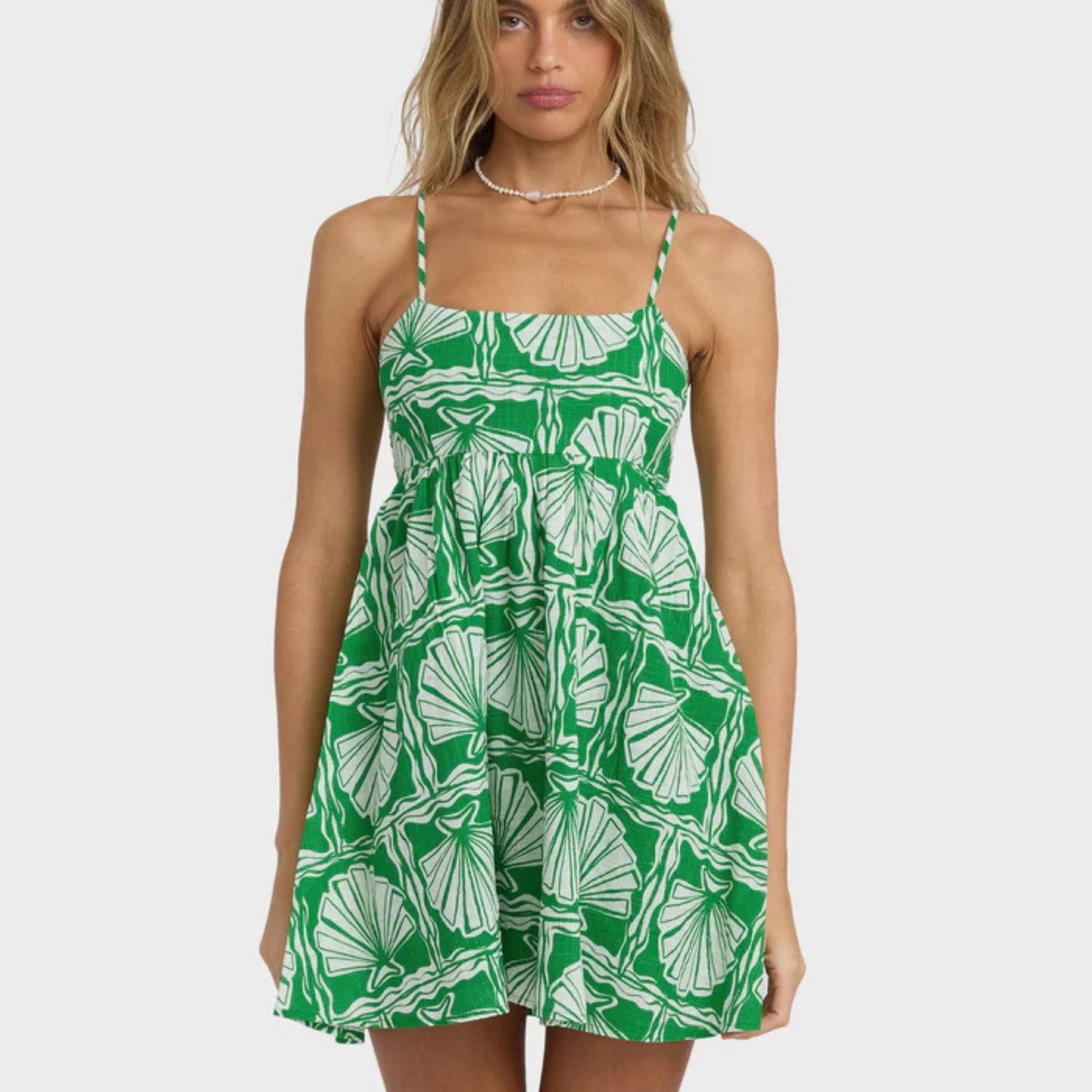 BILLABONG WOMENS SEA SHELL MINI DRESS - KELLY GREEN