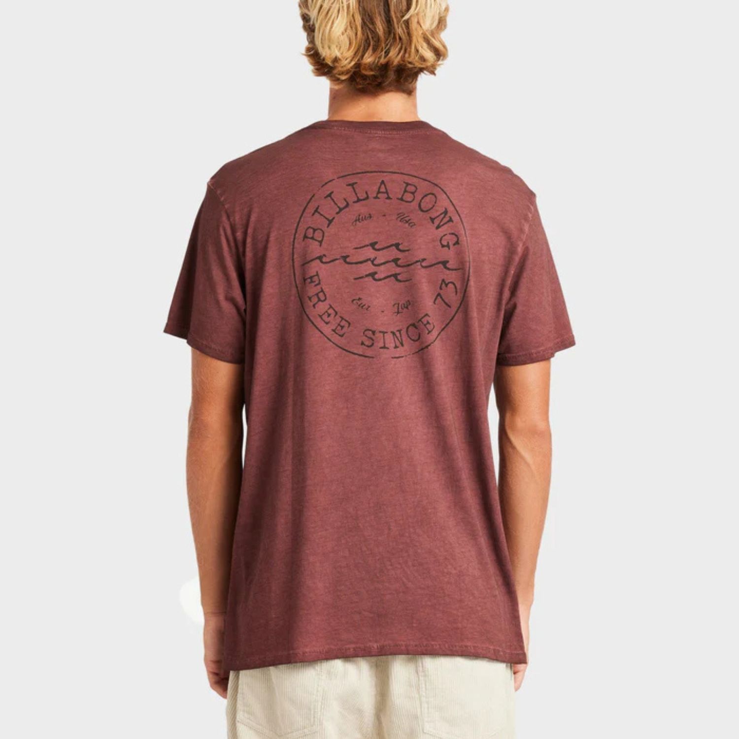 BILLABONG MENS BIG WAVE DAZ SS TEE - PLUM