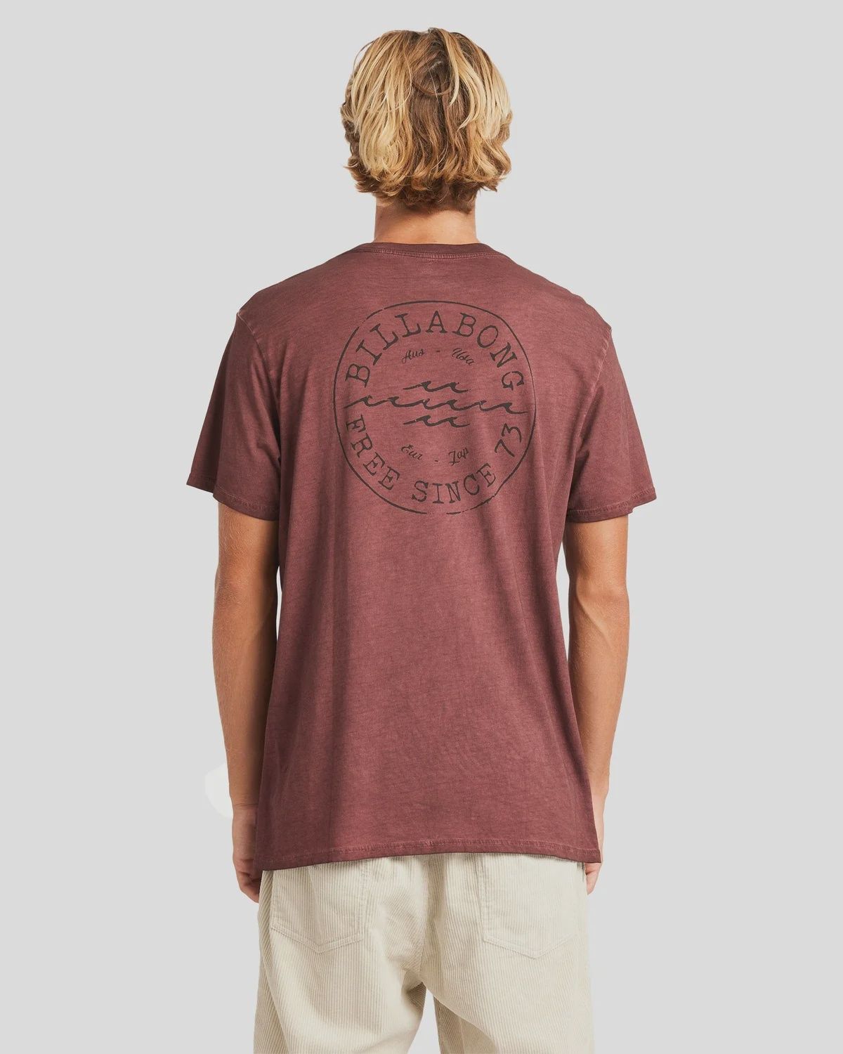 BILLABONG MENS BIG WAVE DAZ SS TEE - PLUM