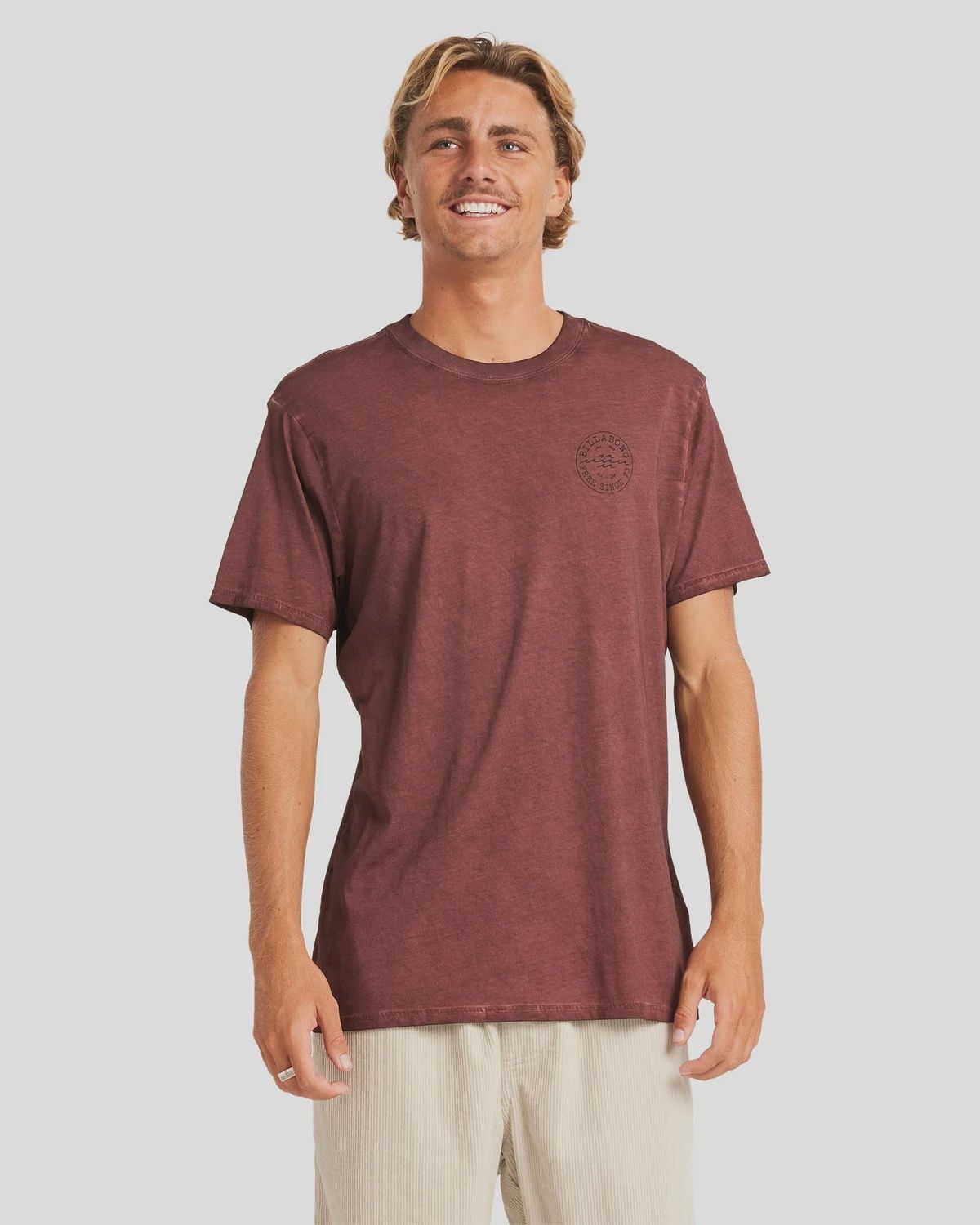 BILLABONG MENS BIG WAVE DAZ SS TEE - PLUM