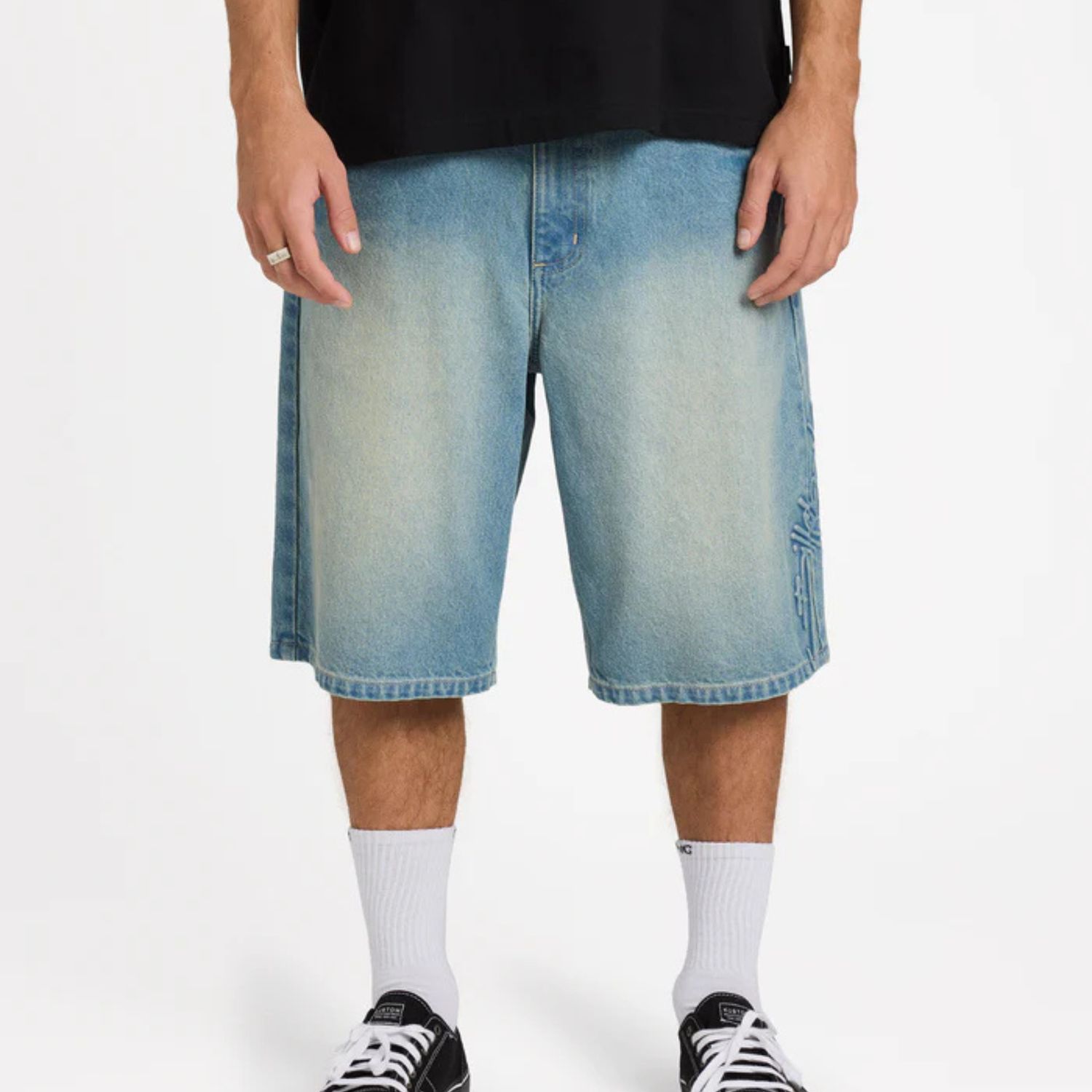 BILLABONG MENS SCRIPT SMOKO DENIM SHORT - SUN FADED INDIGO