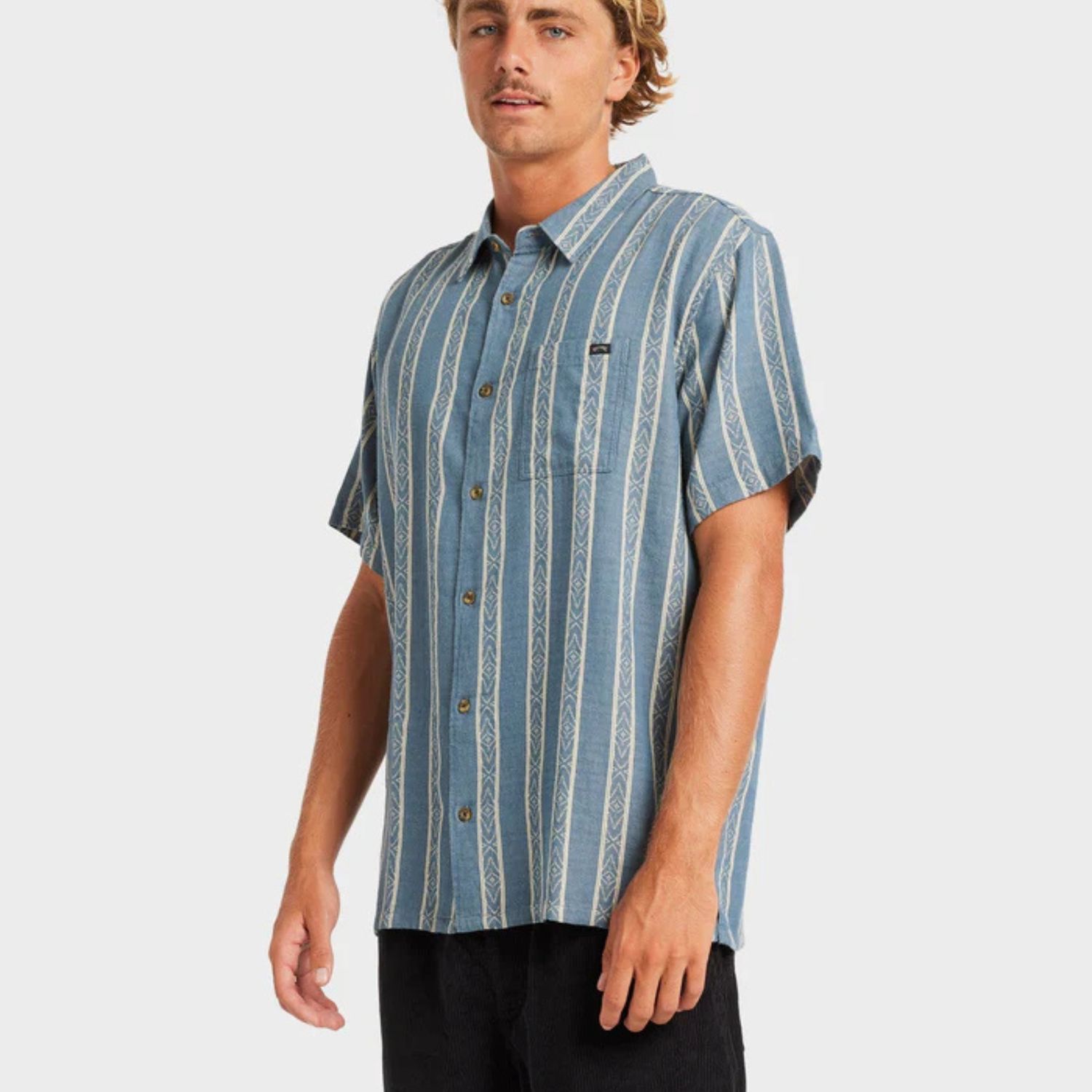 BILLABONG MENS SUNDAYS JACQUARD SS SHIRT - REAL TEAL