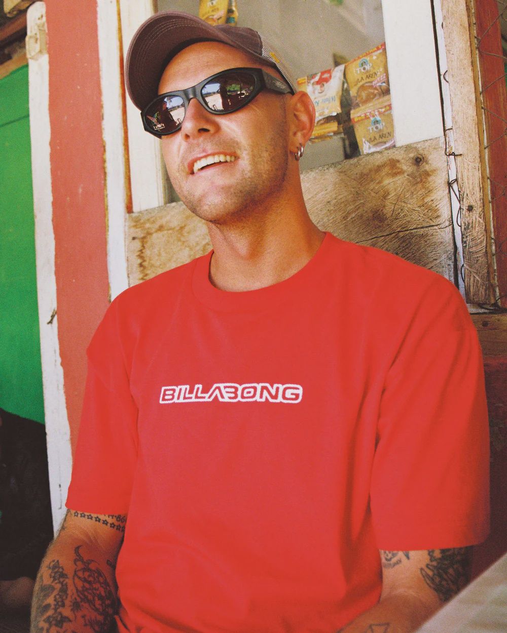 BILLABONG MENS HALFTONE OG SS TEE - TRUE RED