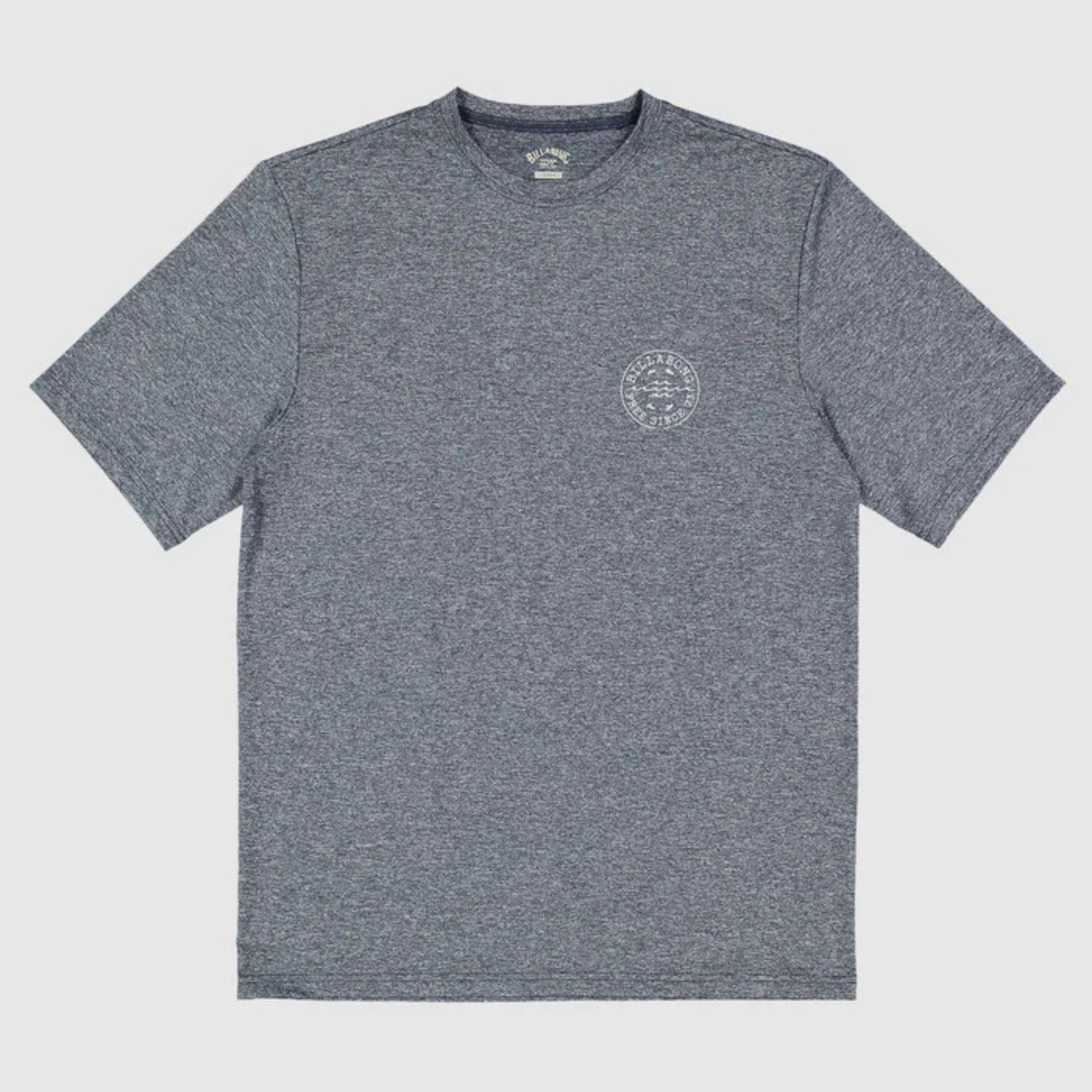 BILLABONG MENS BIG WAVE DAZ LOOSE FIT SS RASHIE - NAVY HEATHER