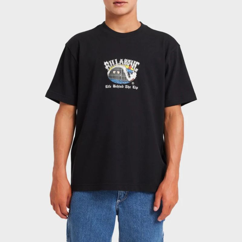 BILLABONG TEEN BOYS BEHIND THE LIP OG SS TEE - BLACK