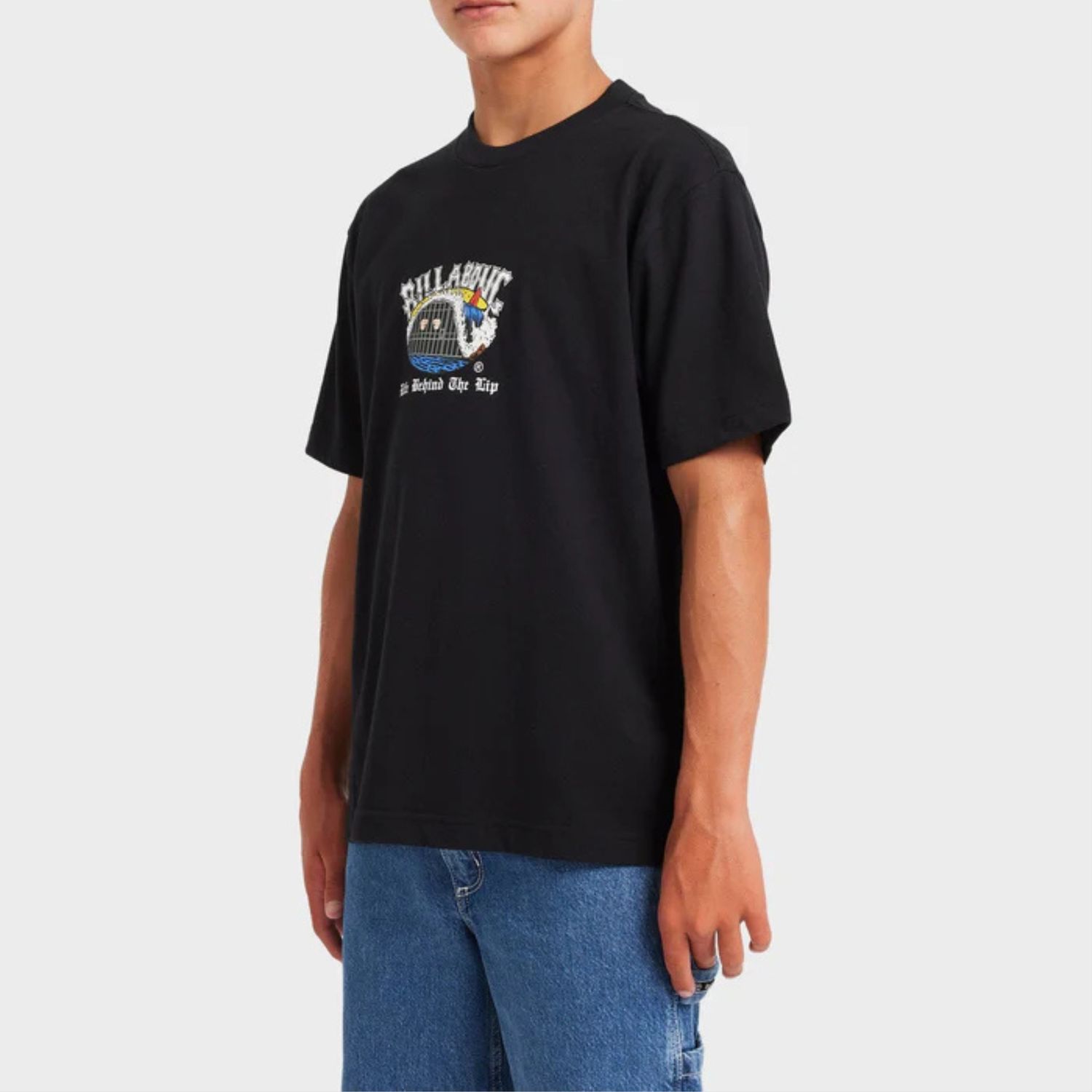 BILLABONG TEEN BOYS BEHIND THE LIP OG SS TEE - BLACK