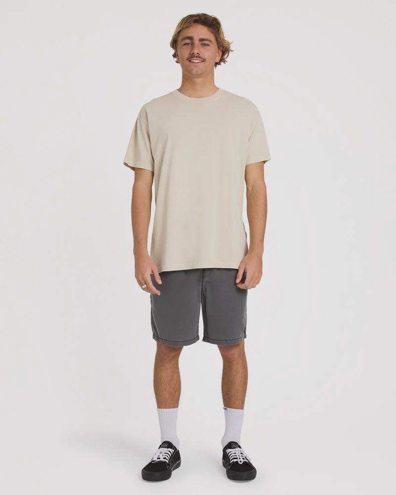 BILLABONG MENS PREMIUM WAVE WASH SS TEE CREAM