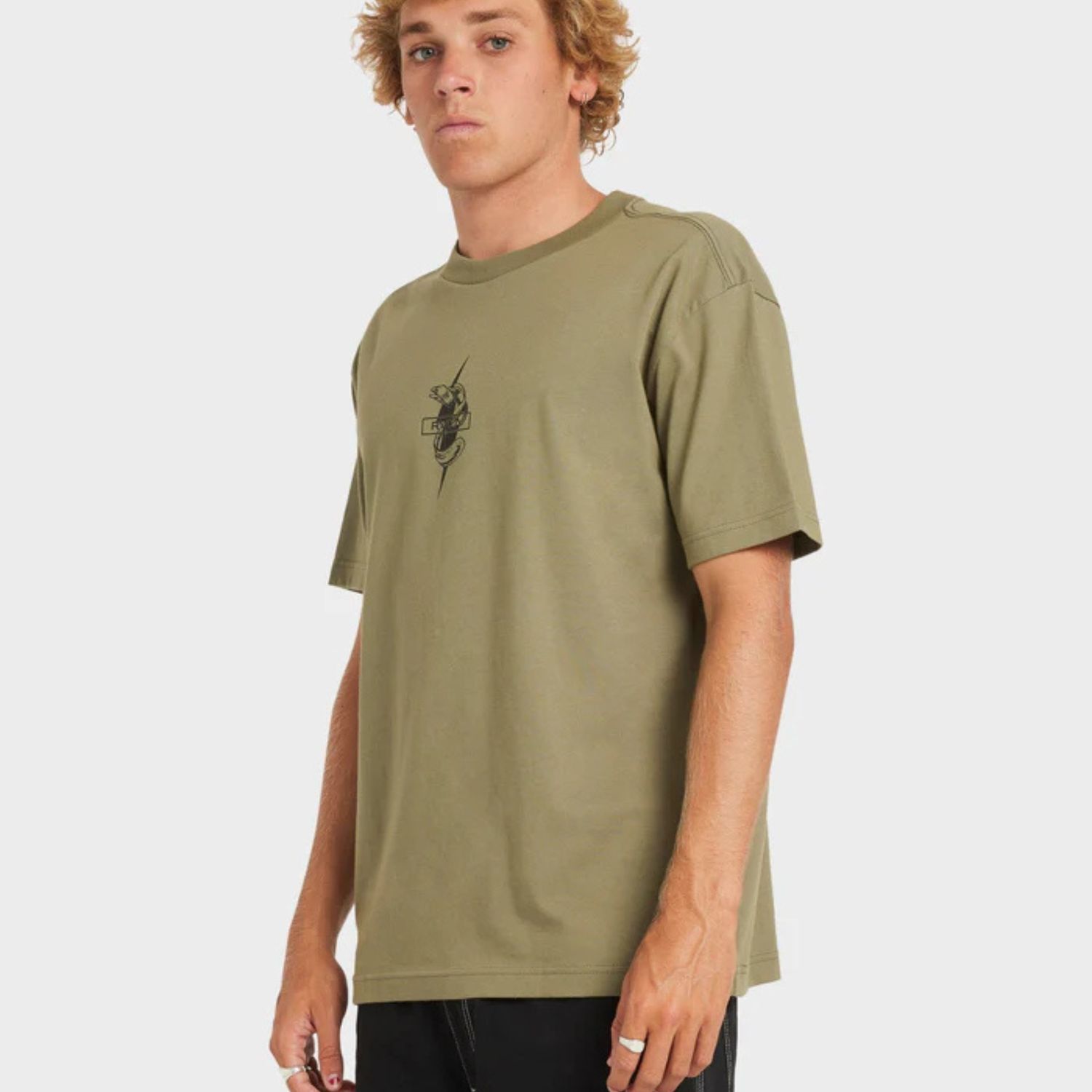 RVCA MENS  HAWAII SQUADRON SS TEE - ARMY